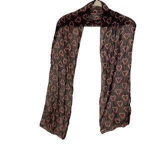 HOLIDAY RED CANDY CANE hearts Christmas Scarf 13x58